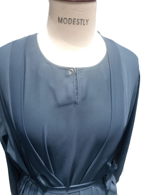 Abaya Top – 3-Step Flare with Belt (Korean Georgette)