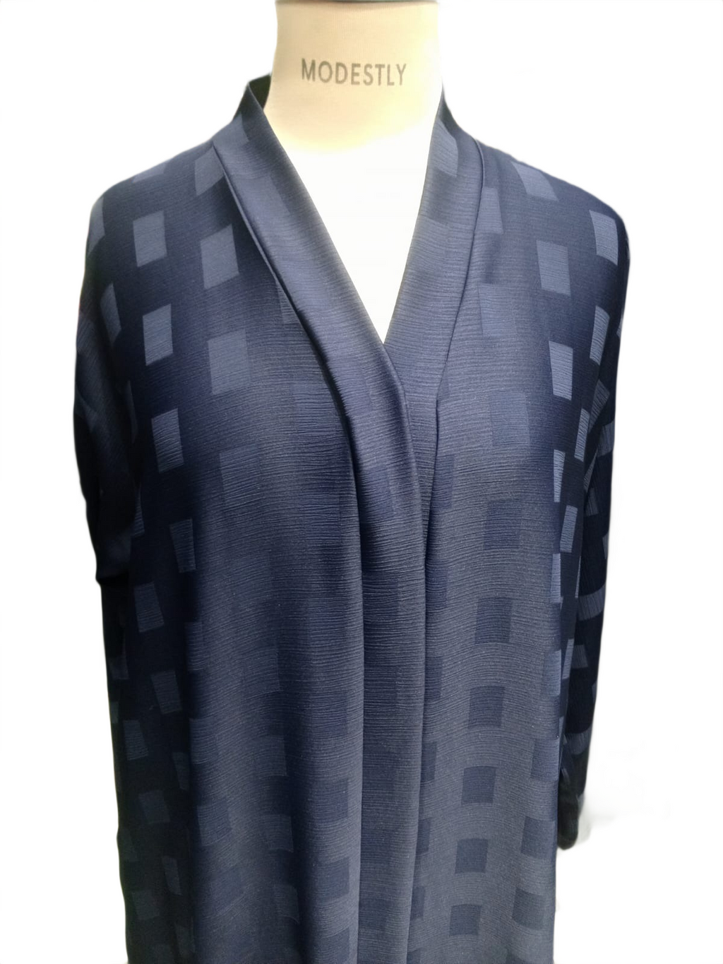 Korean Zoom Nida Self Print Open Front Abaya