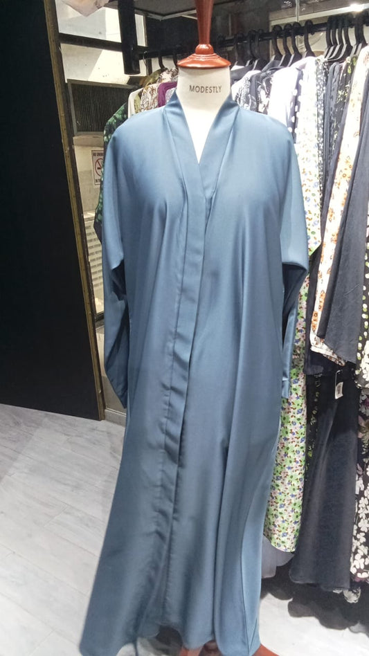Open Front Korean Nida Abaya – Teal