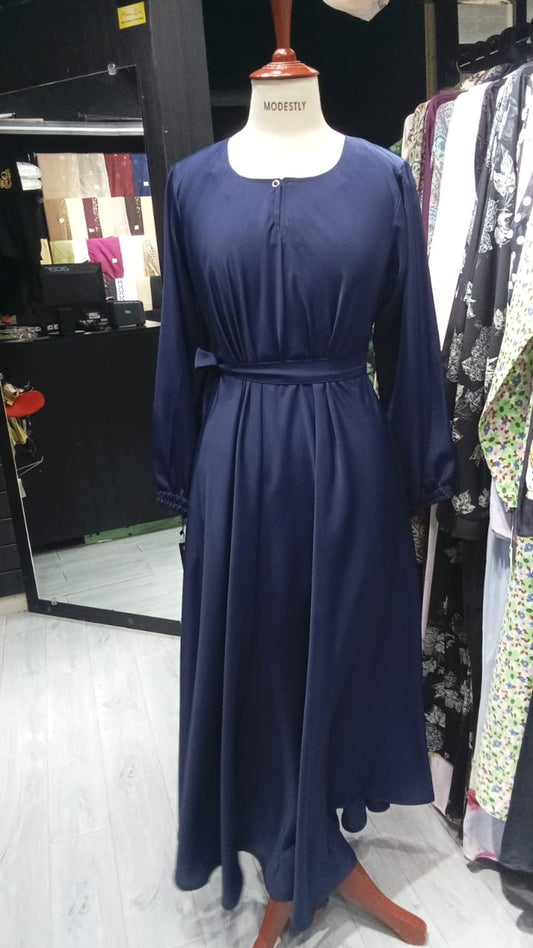 Maxi Big Flare Korean Nida Abaya with Elastic Sleeves – Lilac