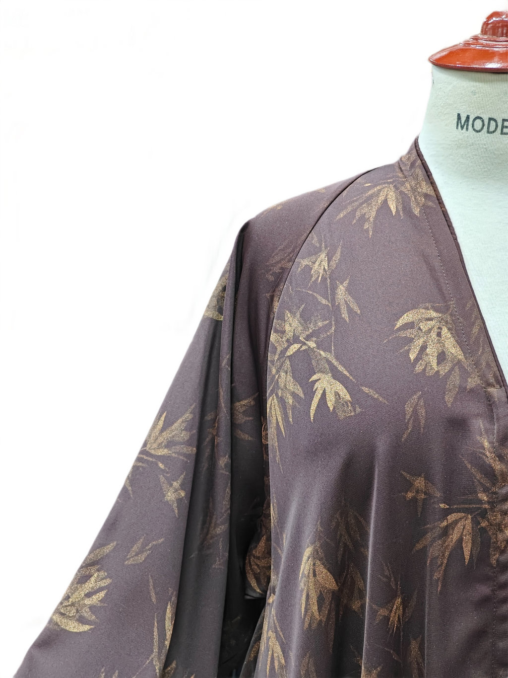 Printed Nida Open-Front Flare Abaya, Golden Floral