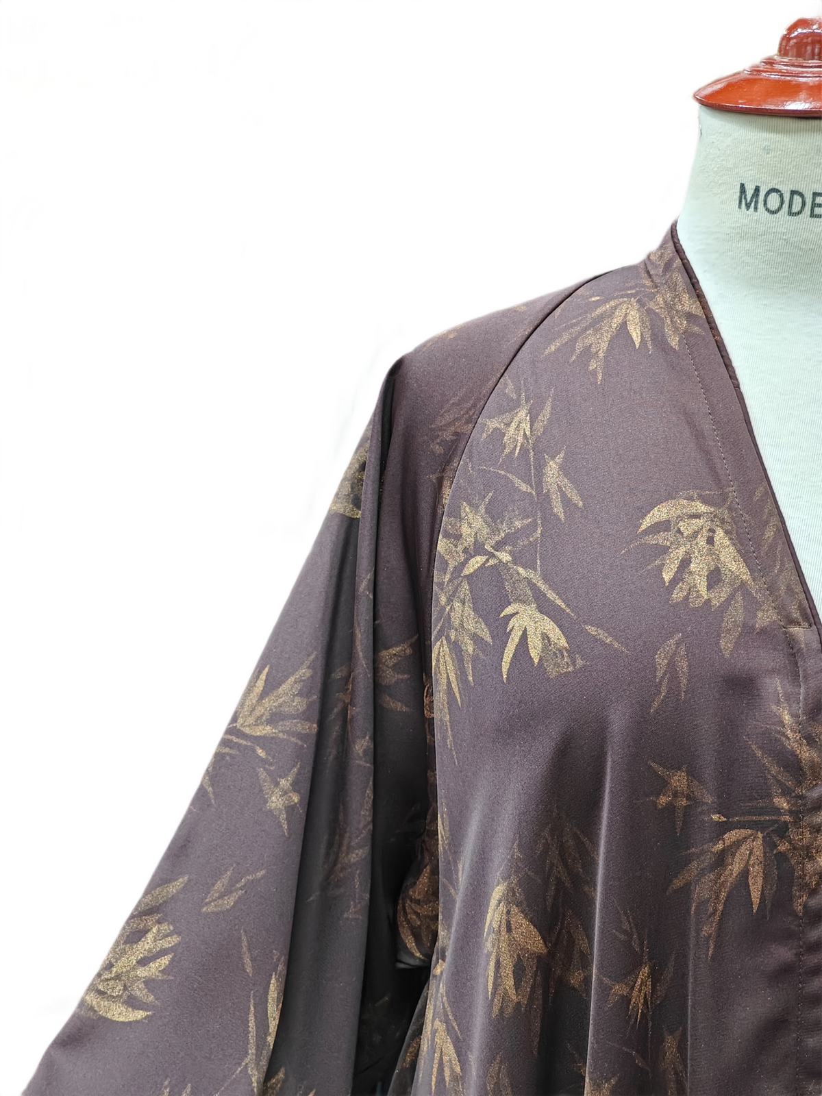 Printed Nida Open-Front Flare Abaya, Golden Floral