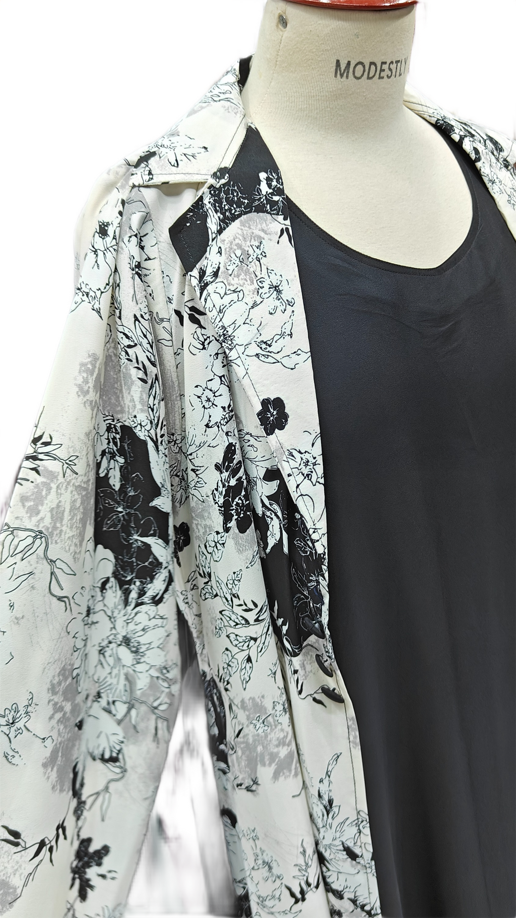 Elegant Printed Chiffon Double Abaya