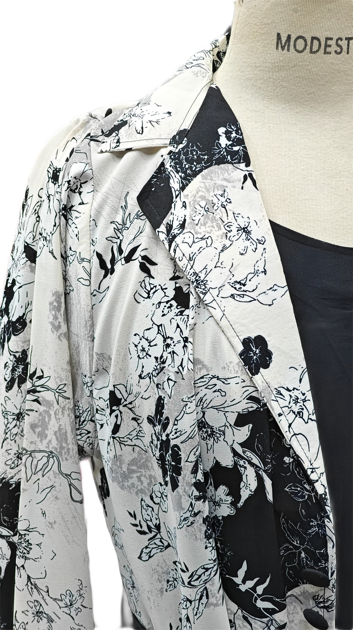 Elegant Printed Chiffon Double Abaya